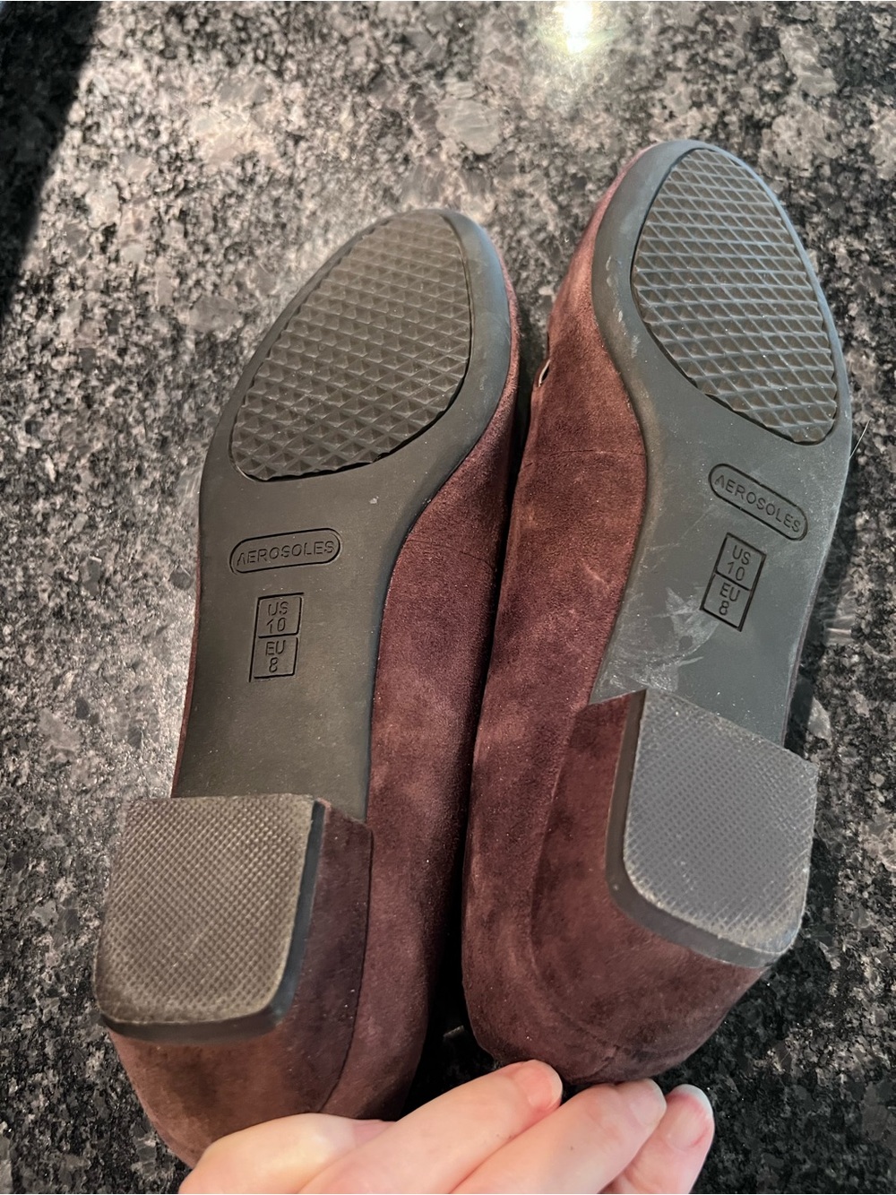 AEROSOLES Brown Suede Mary Jane Flats with Yellow Flower - Picture 7 of 7